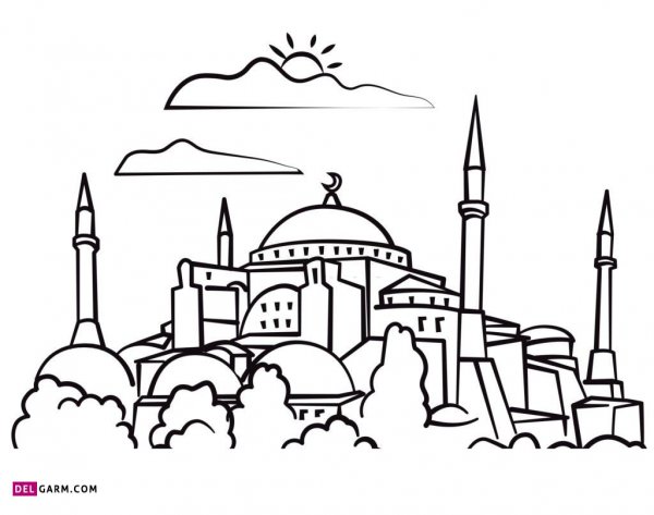  عکس مسجد برای رنگ آمیزی