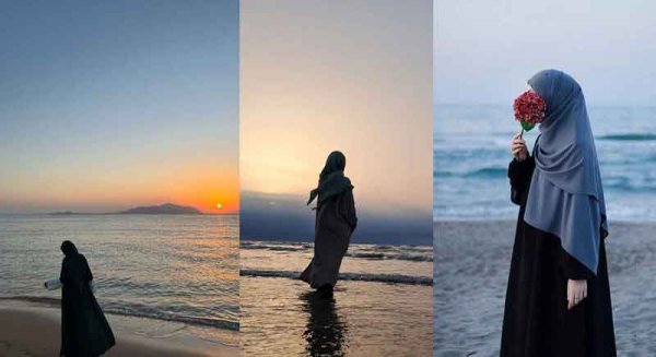  عکس پروفایل دختر با حجاب کنار دریا