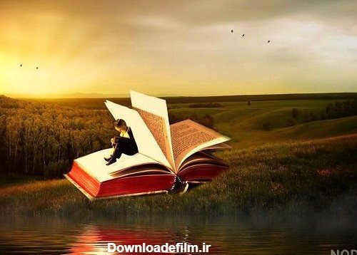  عکس دختر در حال کتاب خواندن کارتونی