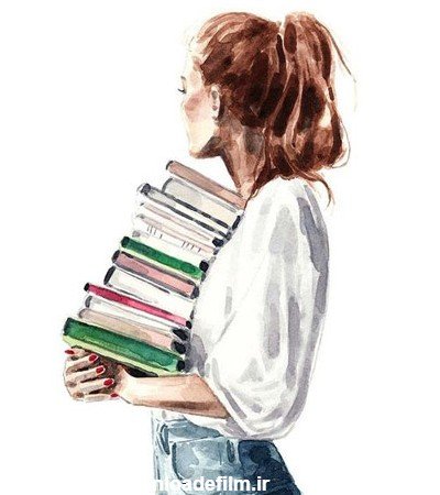 عکس دختر در حال کتاب خواندن کارتونی