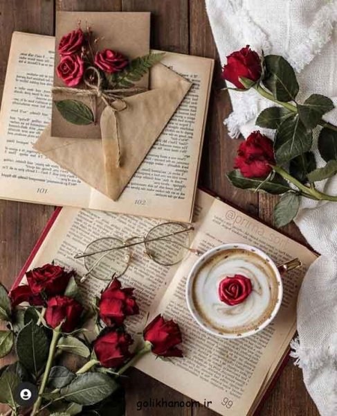  عکس پروفایل کتاب و گل و قهوه