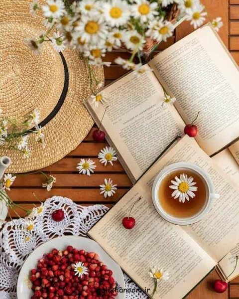  عکس پروفایل کتاب و گل و قهوه