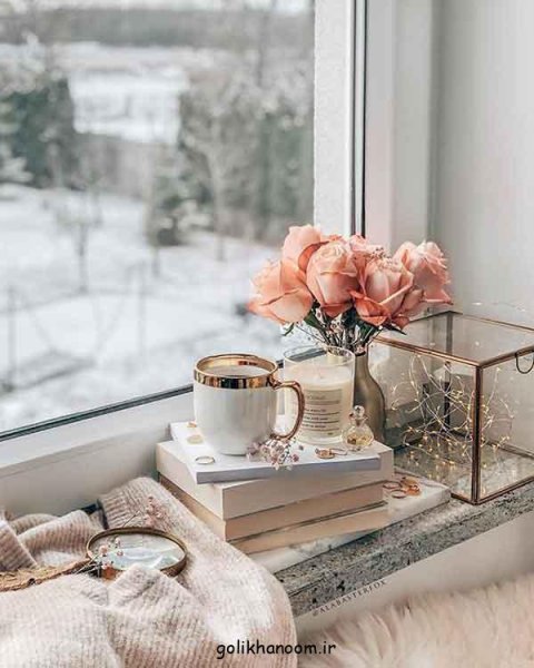  عکس پروفایل کتاب و گل و قهوه