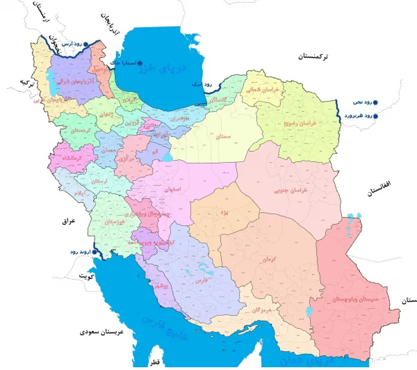  عکس نقشه ایران جدید