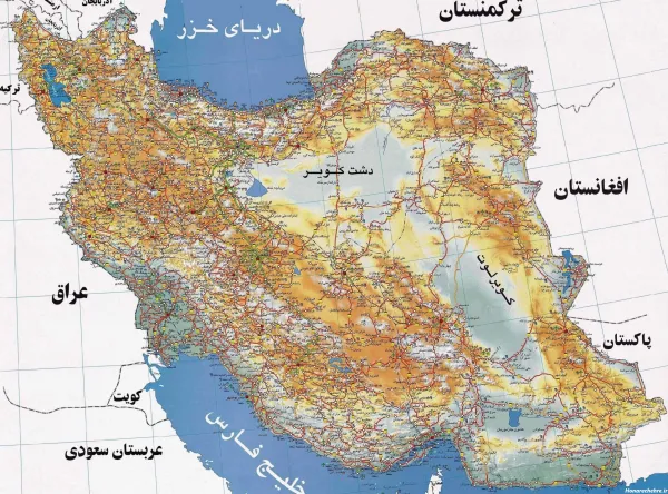  عکس نقشه ایران با اسم شهرها