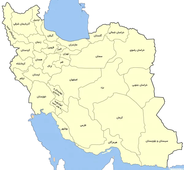  عکس نقشه ایران با مراکز استان ها