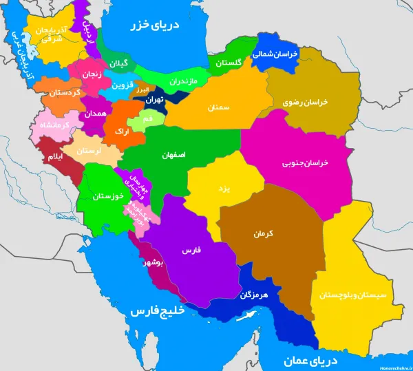  عکس نقشه ایران با مراکز استان ها