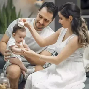  ژست عکس تولد خانوادگی در منزل