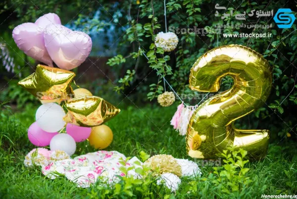 ژست عکس تولد در طبیعت با کیک