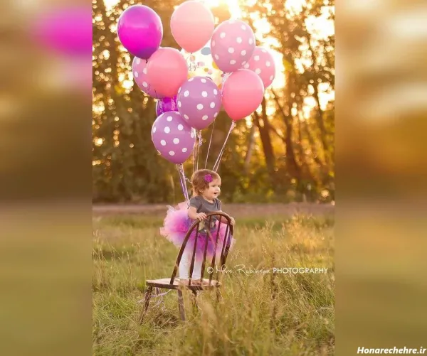  ژست عکس تولد دختر بچه در طبیعت