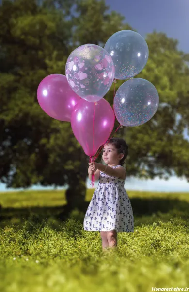  ژست عکس تولد دختر بچه در طبیعت