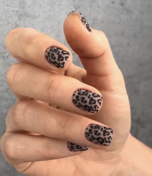  طرح ناخن پلنگی کرم قهوه ای