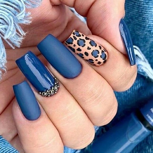  طرح ناخن پلنگی کرم قهوه ای