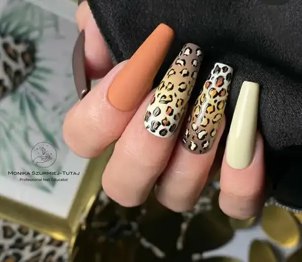  طرح ناخن پلنگی صورتی