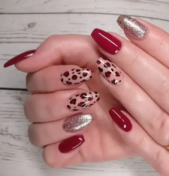  طرح ناخن پلنگی صورتی