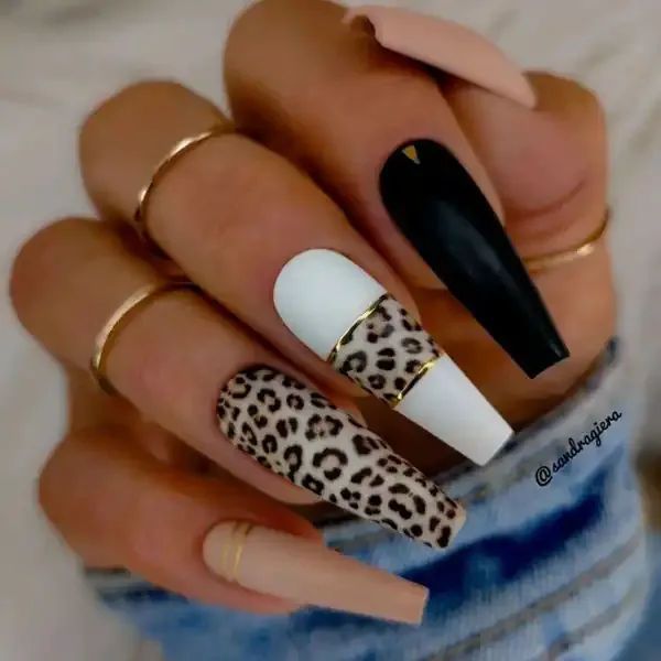  طرح ناخن پلنگی صورتی