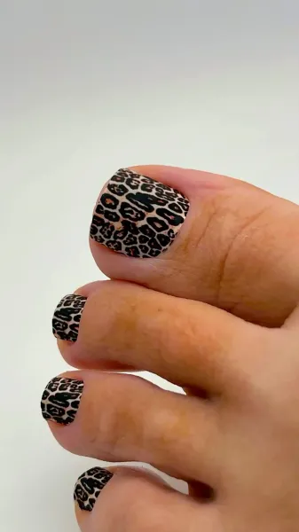  طرح ناخن پلنگی کرم قهوه ای پا