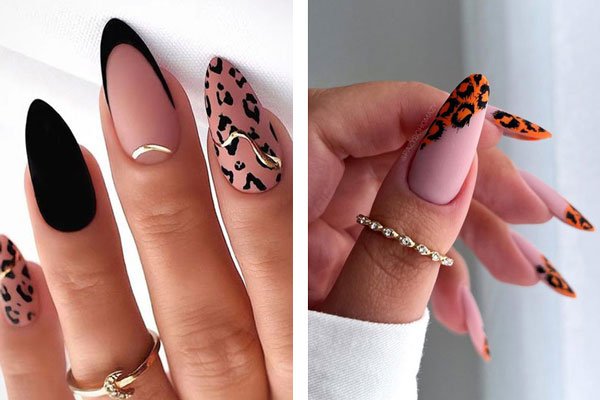  طرح ناخن پلنگی قهوه ای