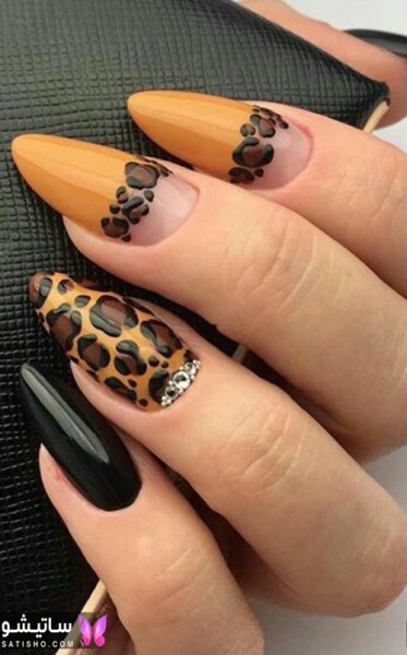 طرح ناخن پلنگی بنفش