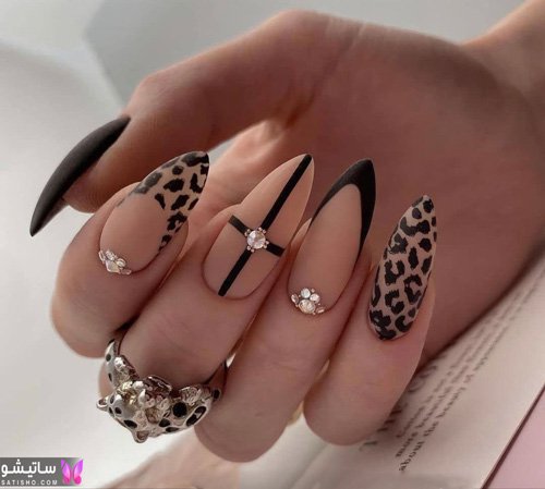  طرح ناخن پلنگی بنفش