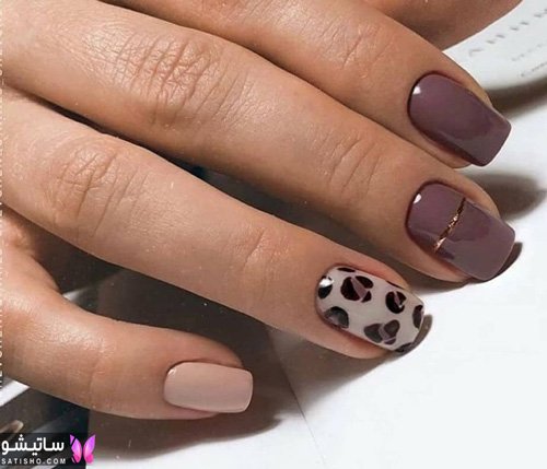  طرح ناخن پلنگی بنفش
