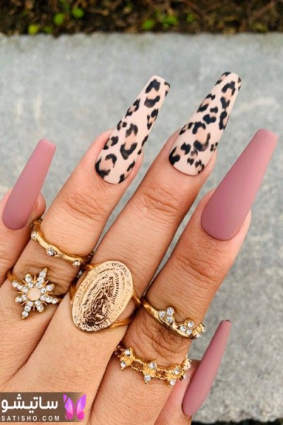  طرح ناخن پلنگی بنفش