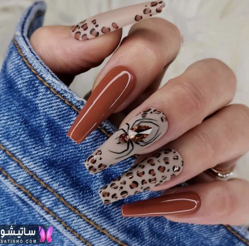  طرح ناخن پلنگی بنفش