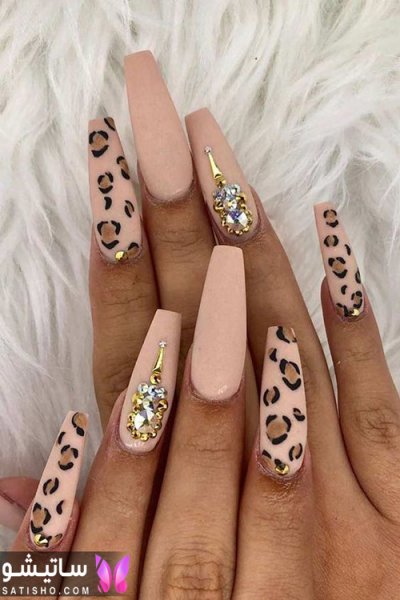  طرح ناخن پلنگی بنفش