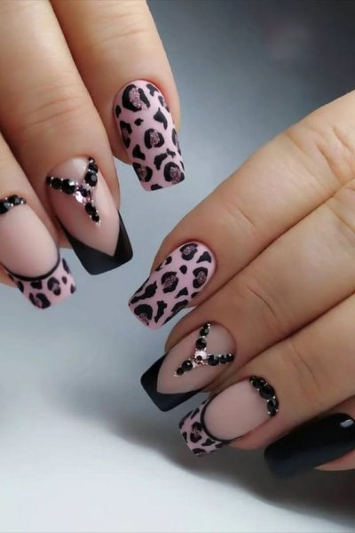 طرح ناخن پلنگی کرمی