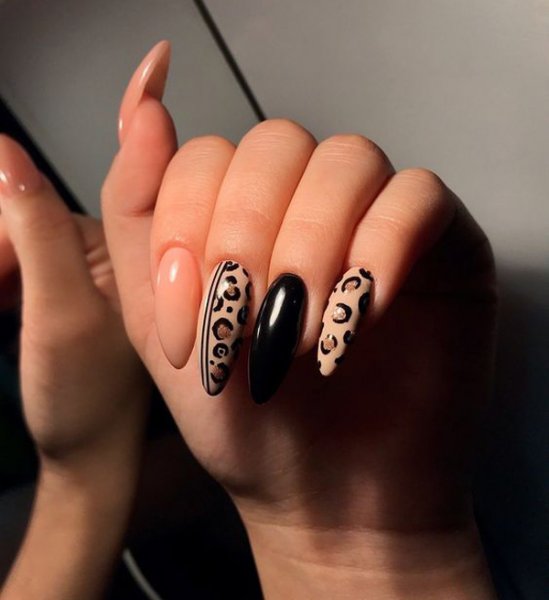  طرح ناخن پلنگی کرمی