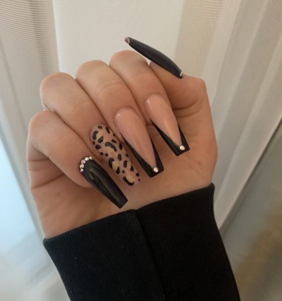  طرح ناخن پلنگی کرمی