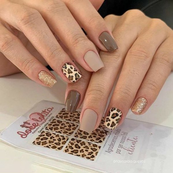  طرح ناخن پلنگی کرمی