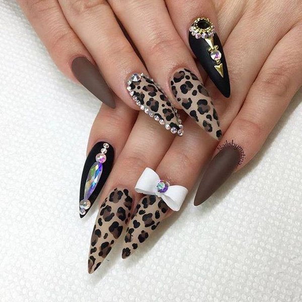  طرح ناخن پلنگی کرمی