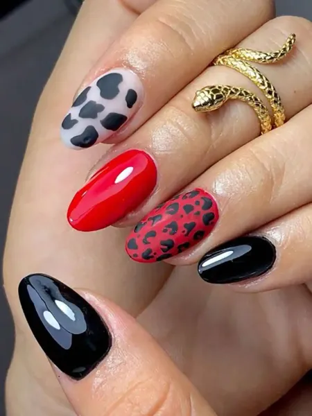  طرح ناخن پلنگی قرمز