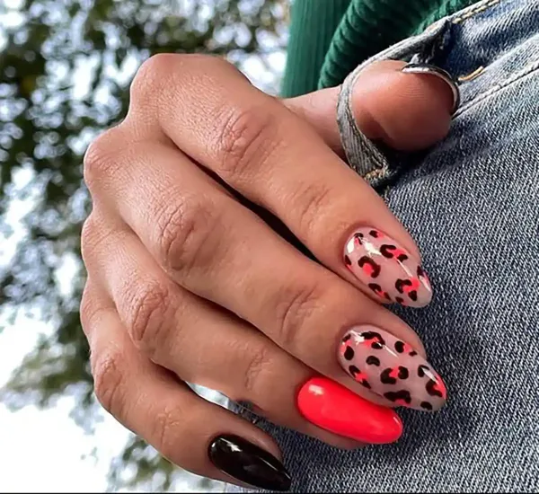  طرح ناخن پلنگی قرمز