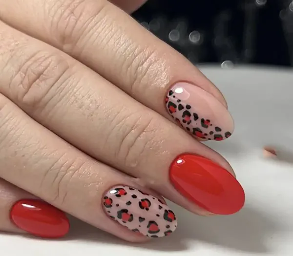  طرح ناخن پلنگی قرمز