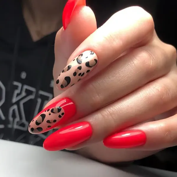  طرح ناخن پلنگی قرمز