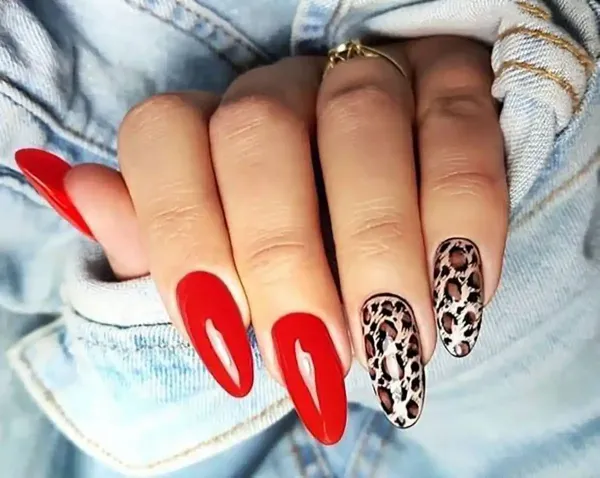 طرح ناخن پلنگی قرمز