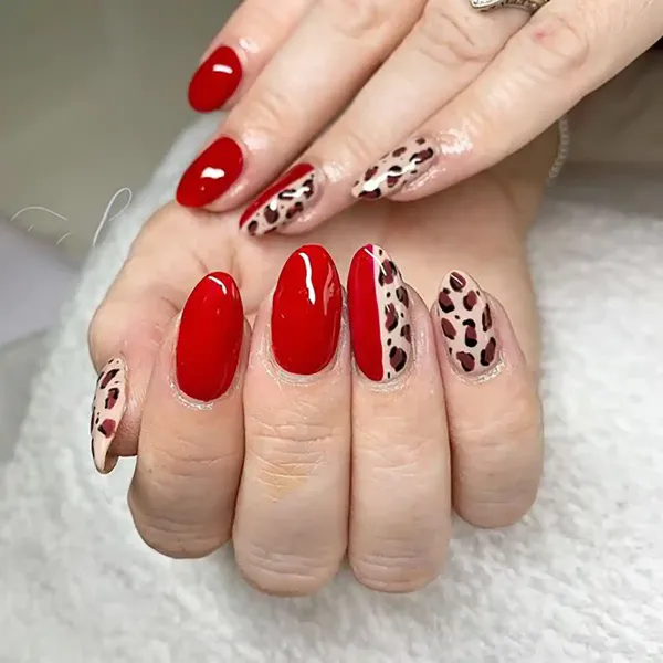  طرح ناخن پلنگی قرمز