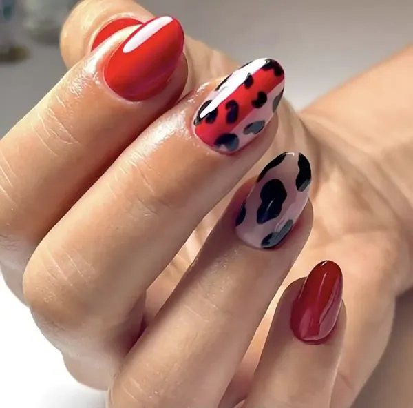  طرح ناخن پلنگی قرمز