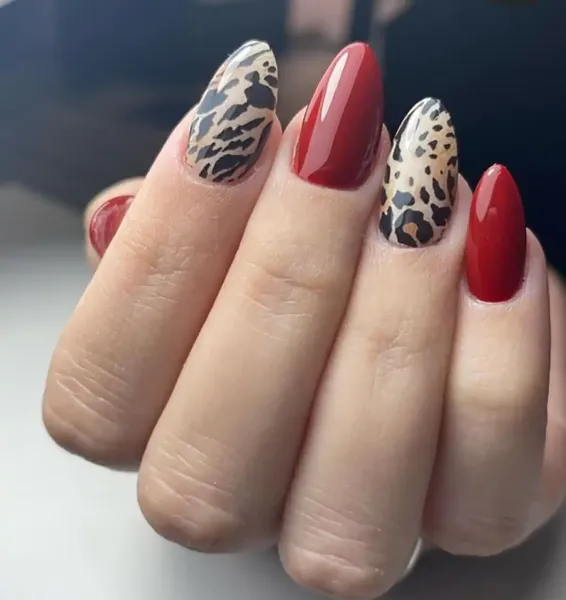  طرح ناخن پلنگی قرمز