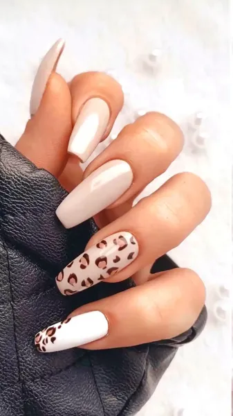  طرح ناخن پلنگی سفید مشکی