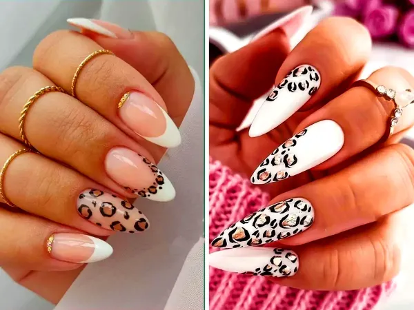  طرح ناخن پلنگی سفید مشکی