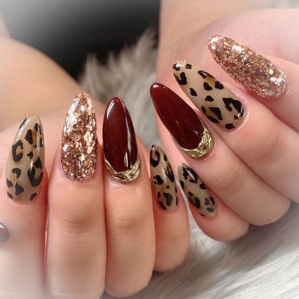  طرح ناخن پلنگی طلایی