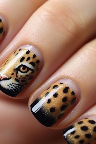  طرح ناخن پلنگی طلایی