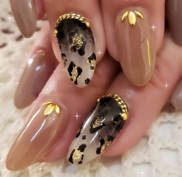  طرح ناخن پلنگی طلایی