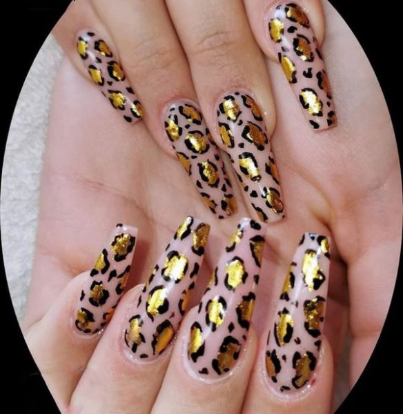  طرح ناخن پلنگی طلایی