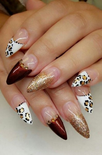  طرح ناخن پلنگی طلایی