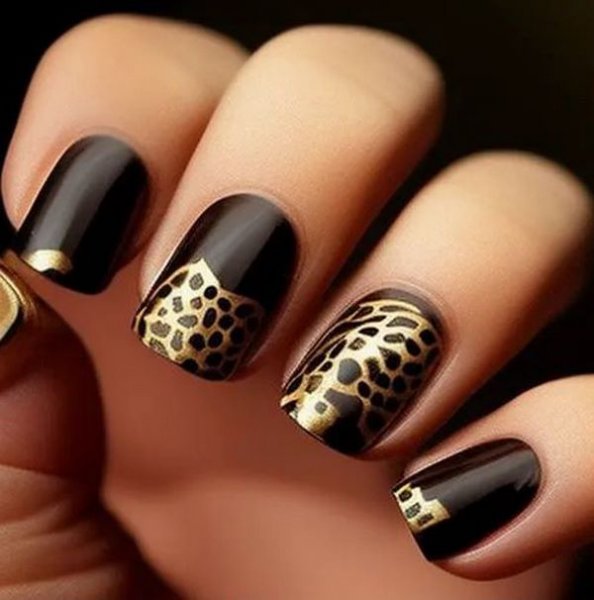  طرح ناخن پلنگی طلایی