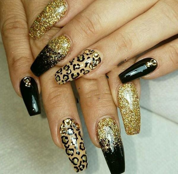  طرح ناخن پلنگی طلایی